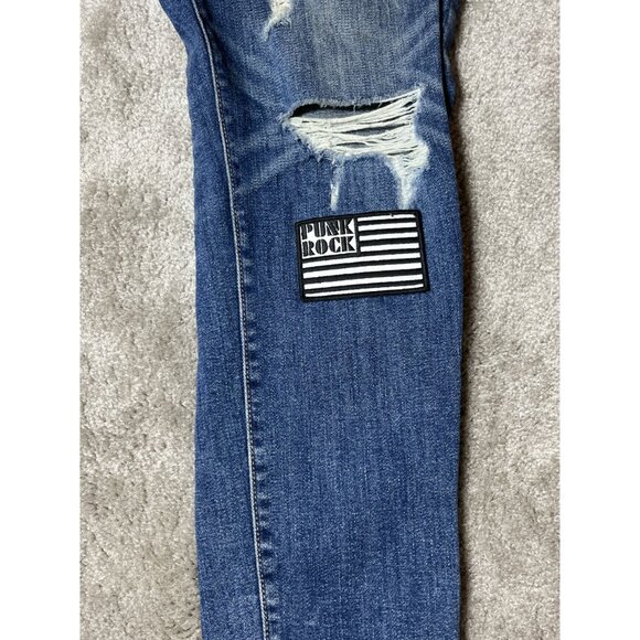 American Eagle Outf Womens Urban Skull High-Rise Skinny Jeans Sz 12 Graphic Pr - Picture 10 of 16